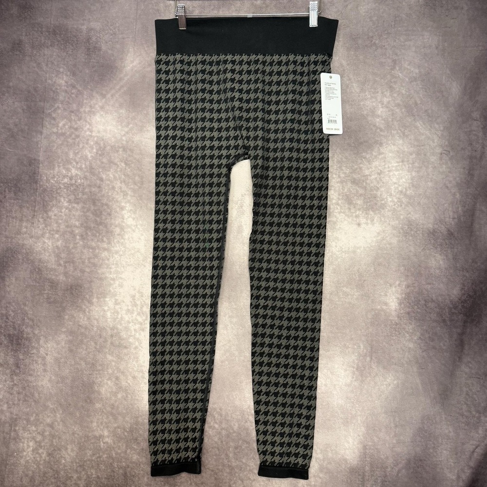 NWT Rhone Leggings Women XL Black Houndstooth Seamless Base Layer $118